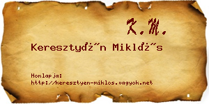Keresztyén Miklós névjegykártya